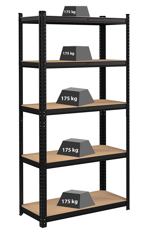Metal Muscle Rack Shelving Storage Garage 5 Shelf Heavy Duty